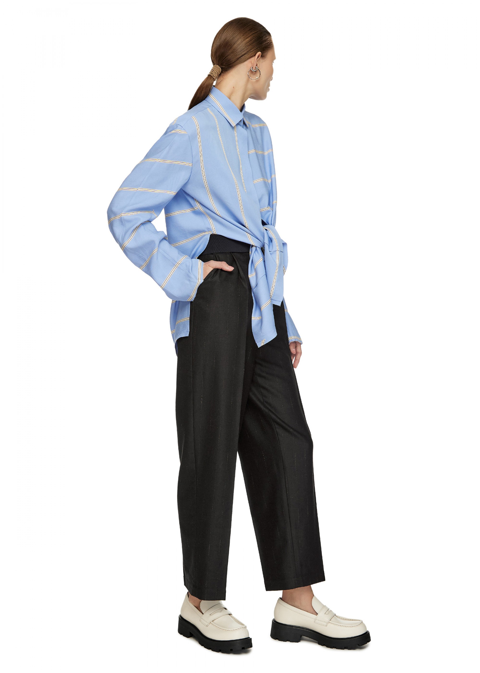 SILK SHIRT WITH SPLIT