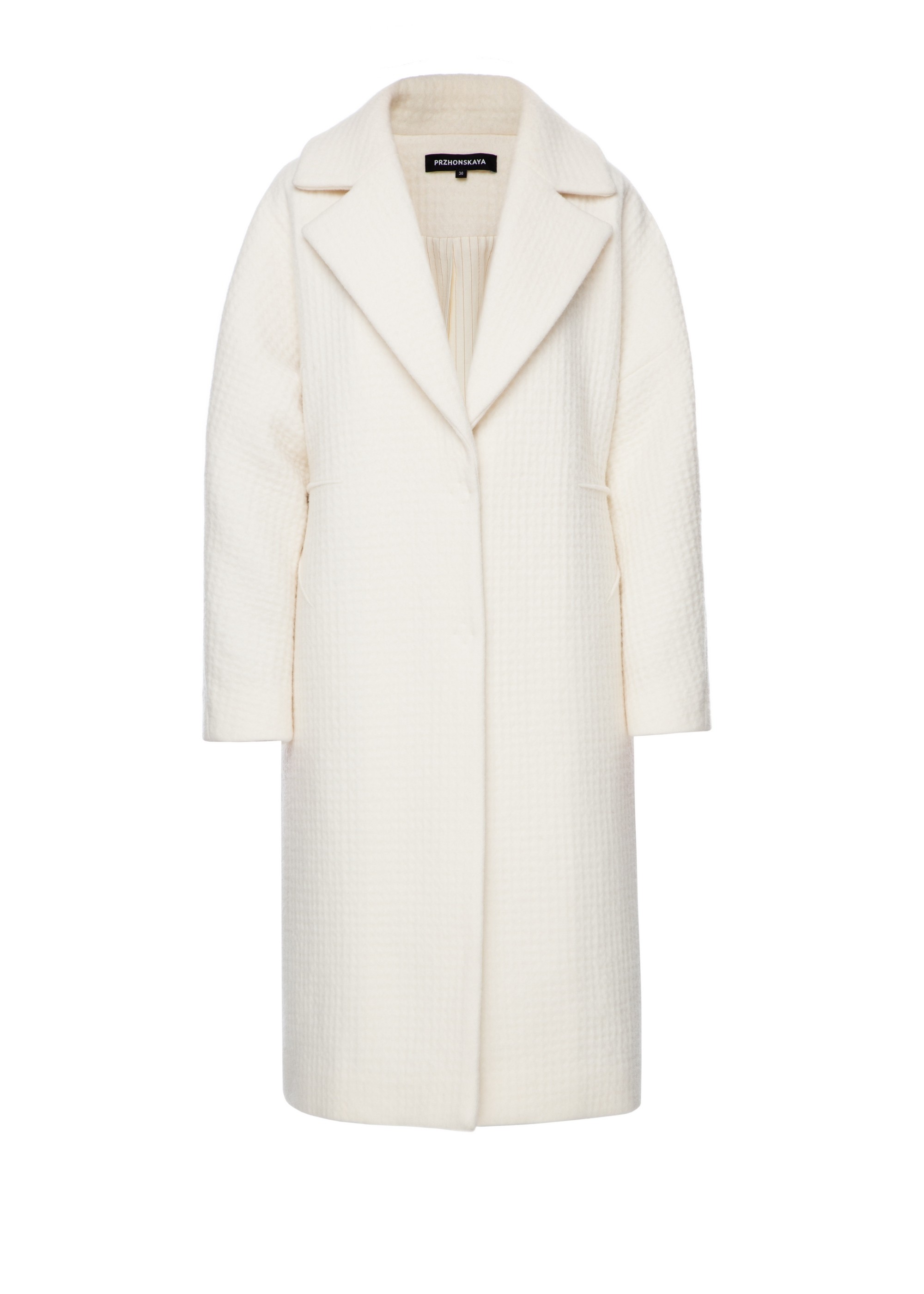 Elongated  double-breasted woolen coat