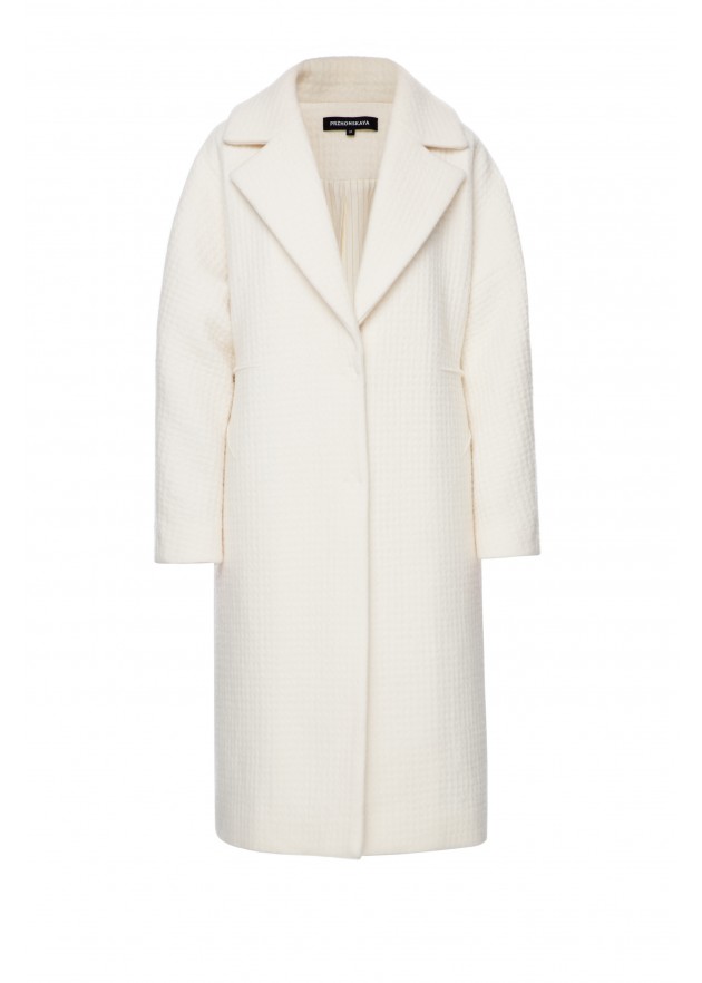 фотография  Elongated  double-breasted woolen coat 5