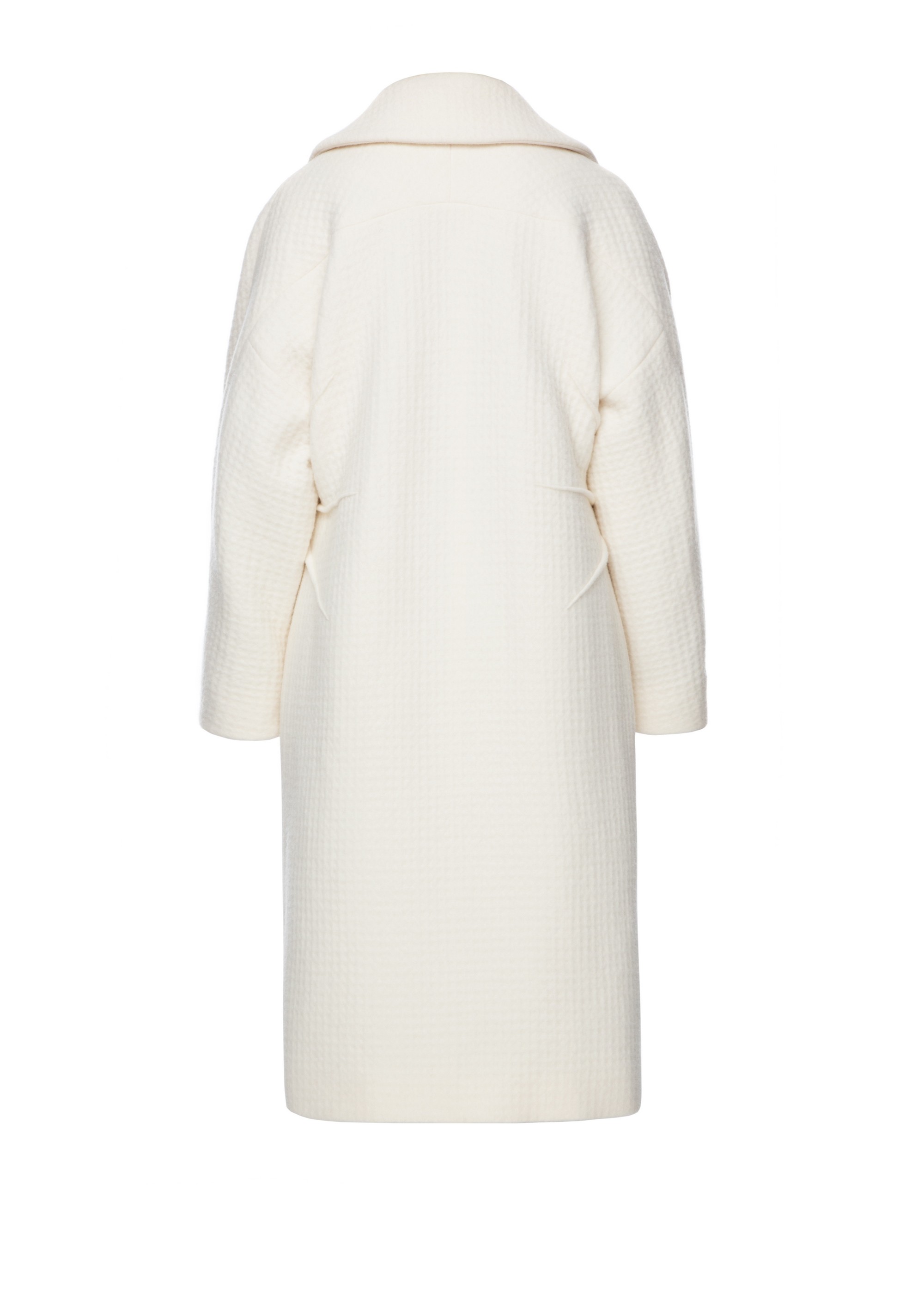 Elongated  double-breasted woolen coat