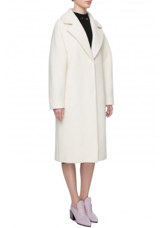 фотография  Elongated  double-breasted woolen coat 1