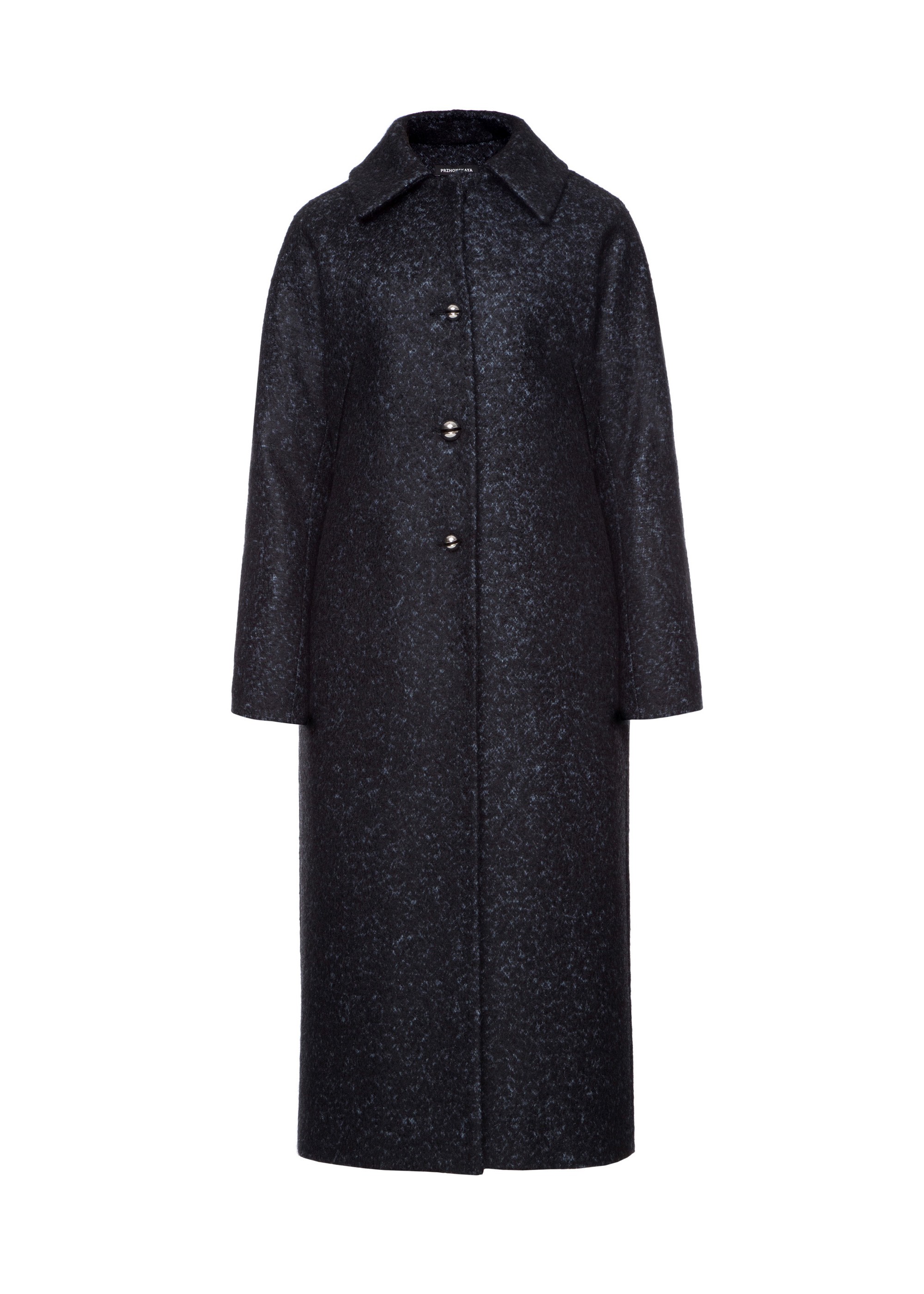Elongated  cashmere coat with collar