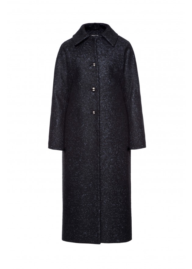 фотография Outlet Elongated  cashmere coat with collar 1