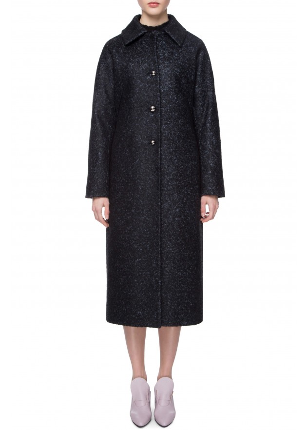 фотография Outlet Elongated  cashmere coat with collar 0