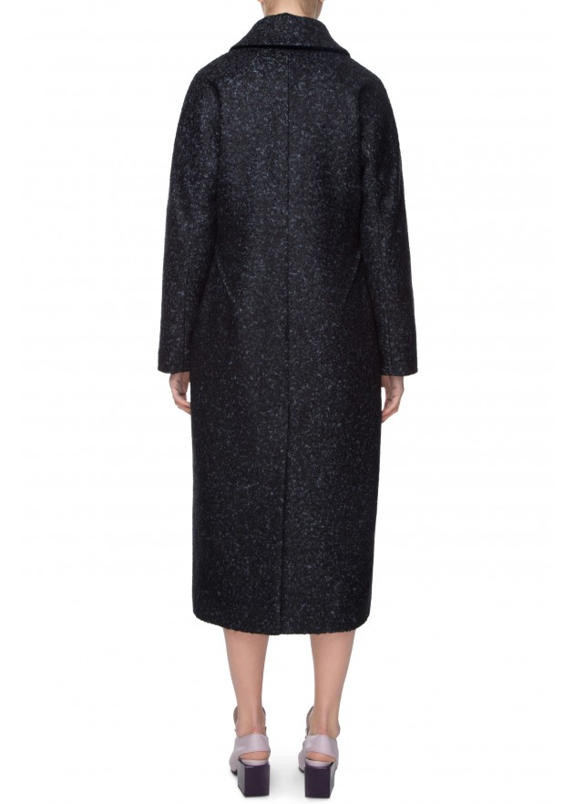 фотография Outlet Elongated  cashmere coat with collar 2