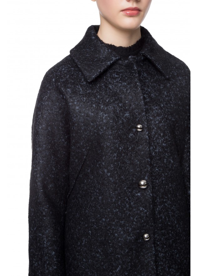 фотография Outlet Elongated  cashmere coat with collar 4