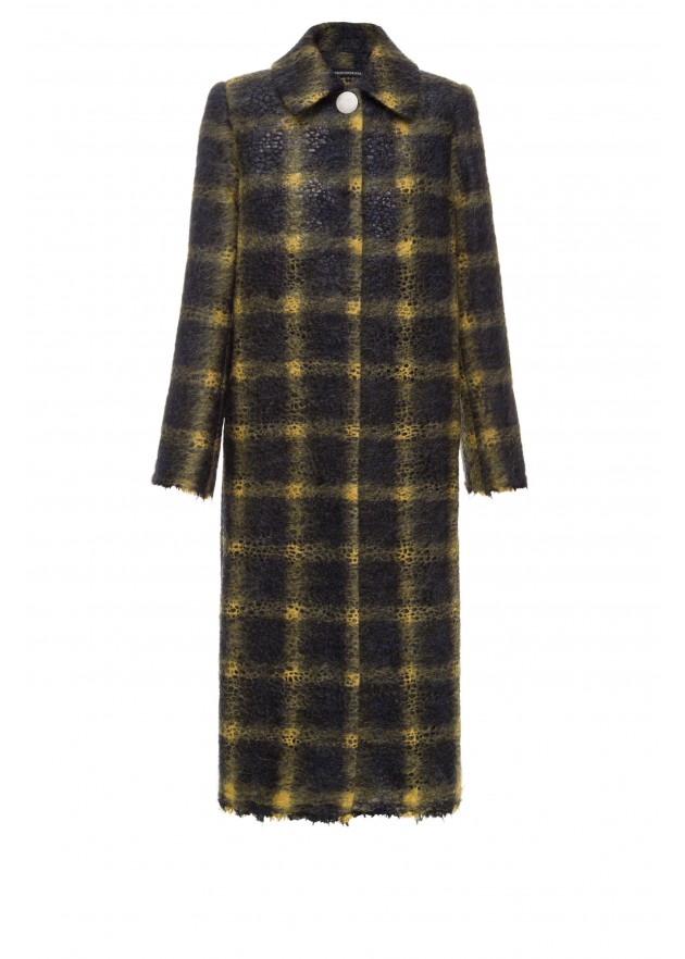 фотография Outlet Plaid wool coat 1