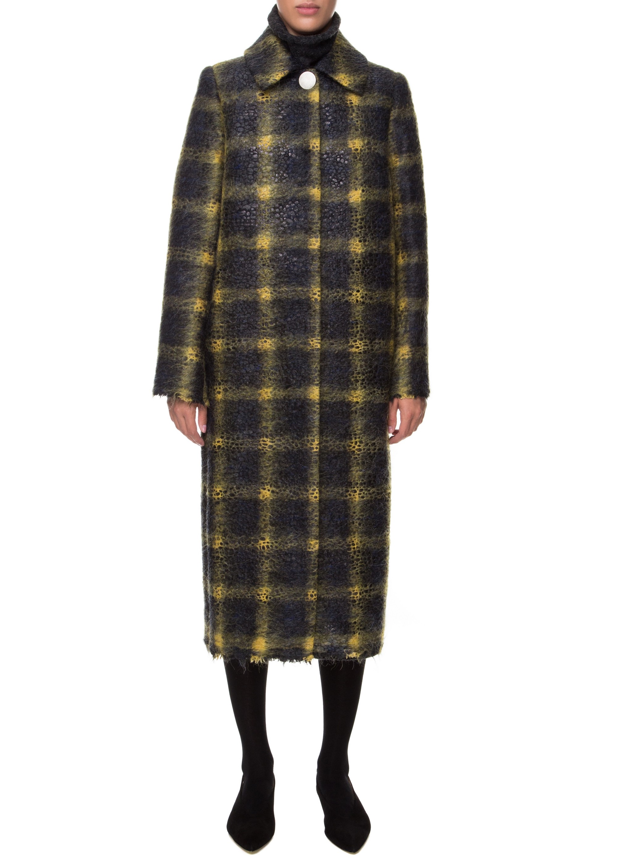 Plaid wool coat