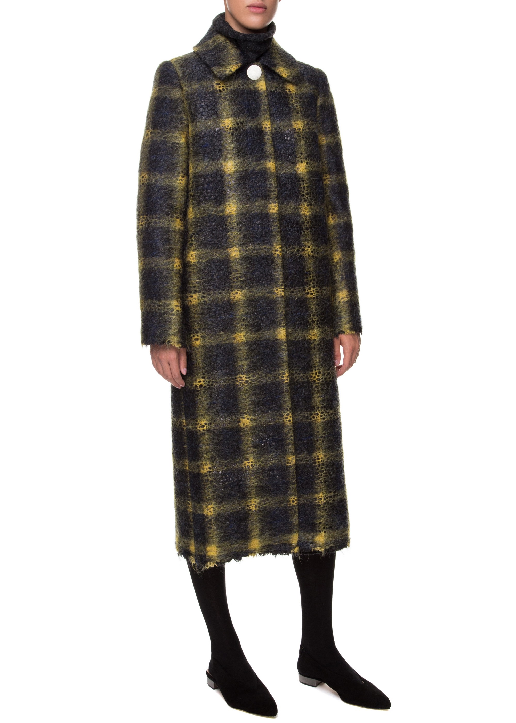 Plaid wool coat