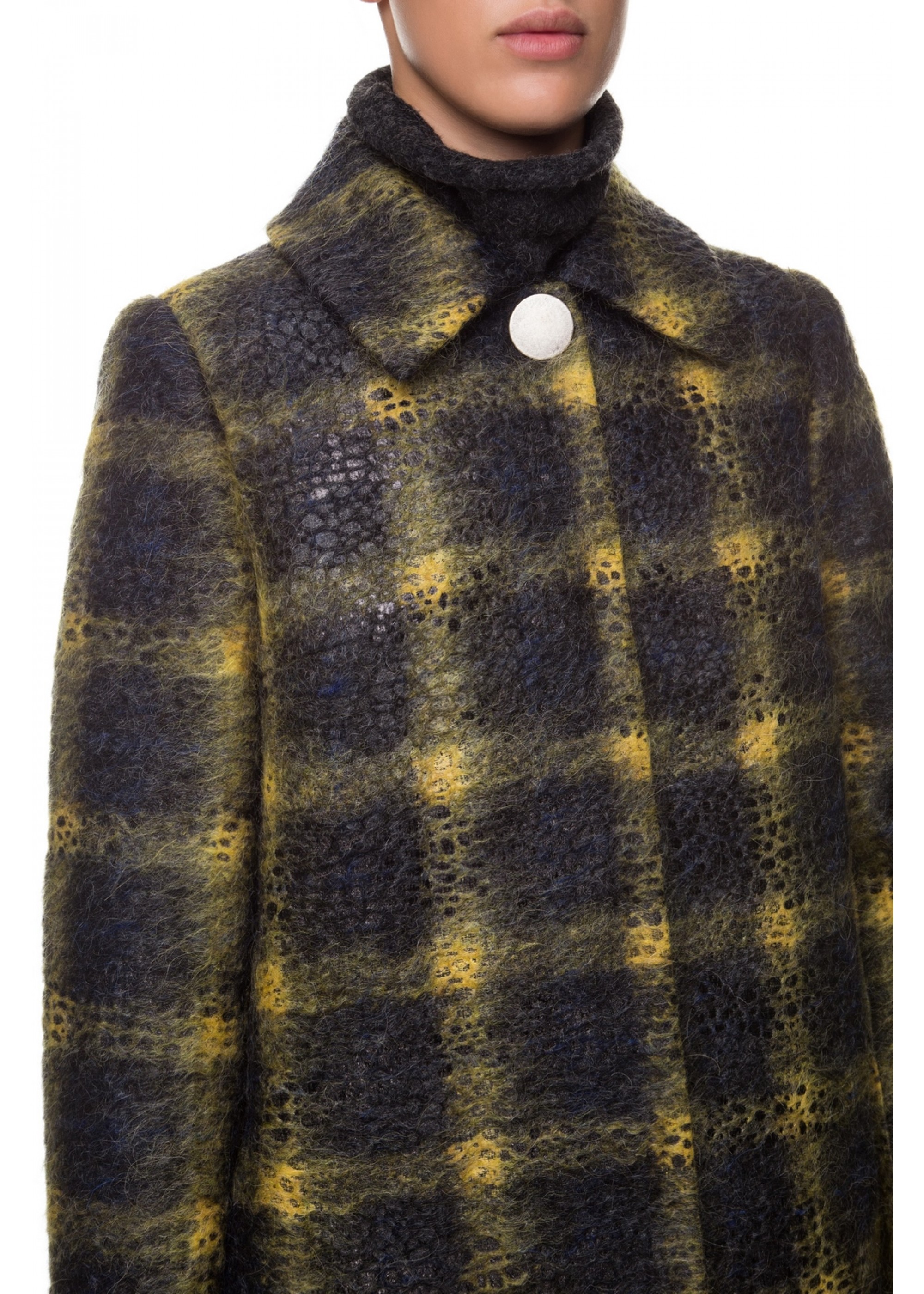 Plaid wool coat