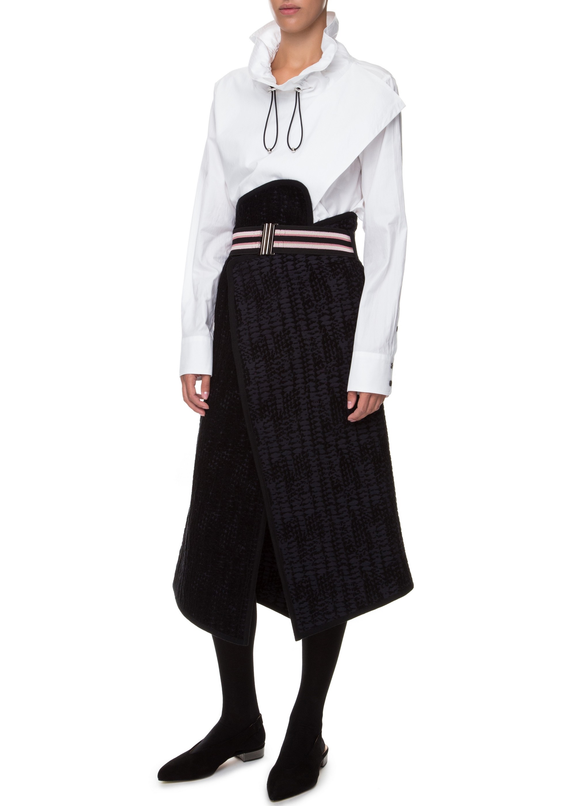 Blouse with high collar