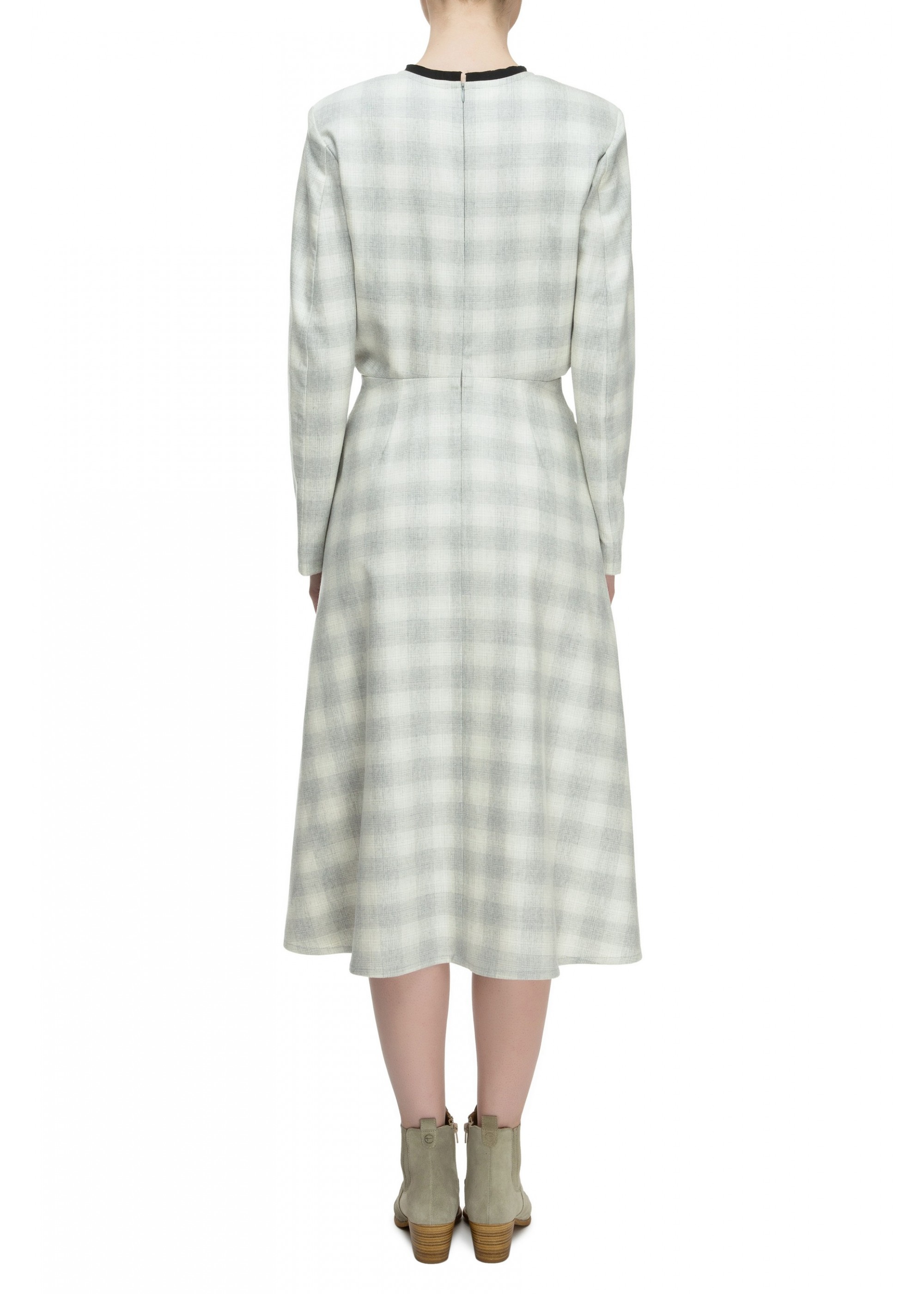 Plaid Cashmere Dress with Slits