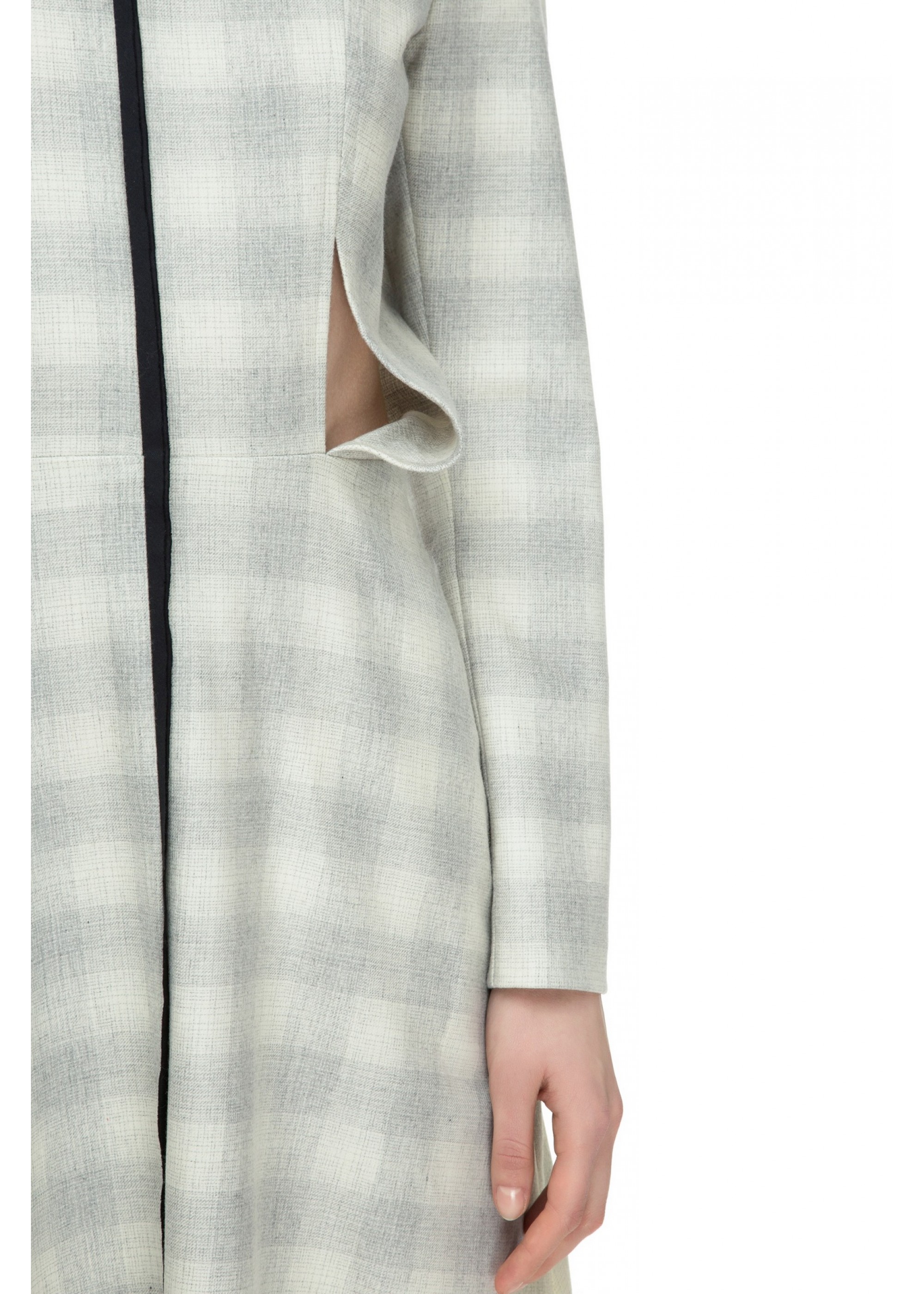 Plaid Cashmere Dress with Slits