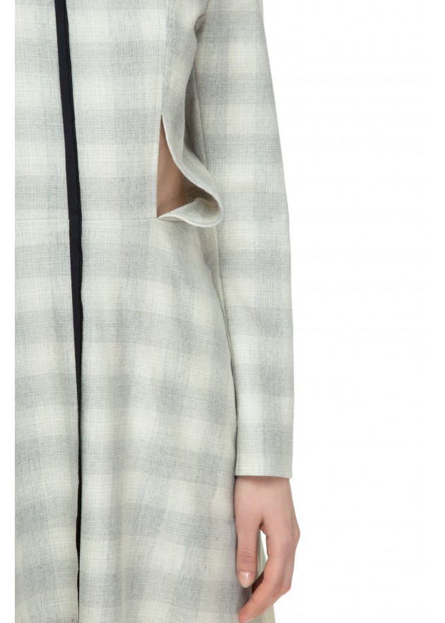 фотография Outlet Plaid Cashmere Dress with Slits 4
