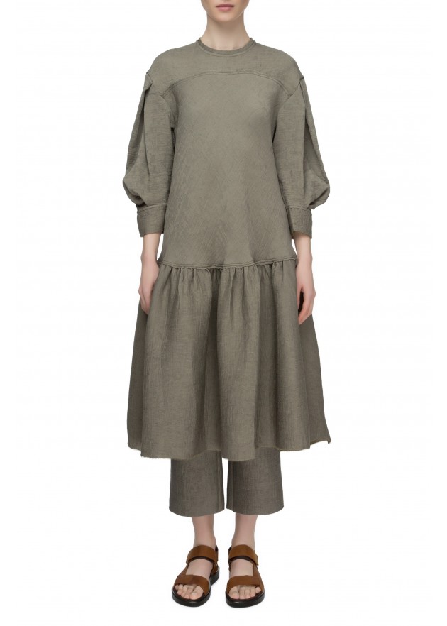 фотография Outlet Pleated Dress with Volant 0