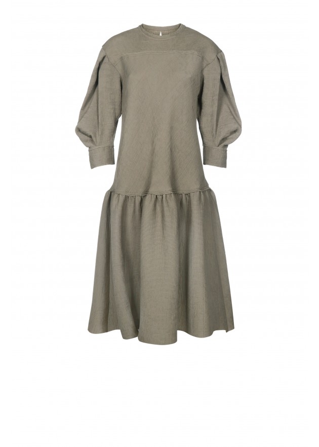 фотография Outlet Pleated Dress with Volant 1