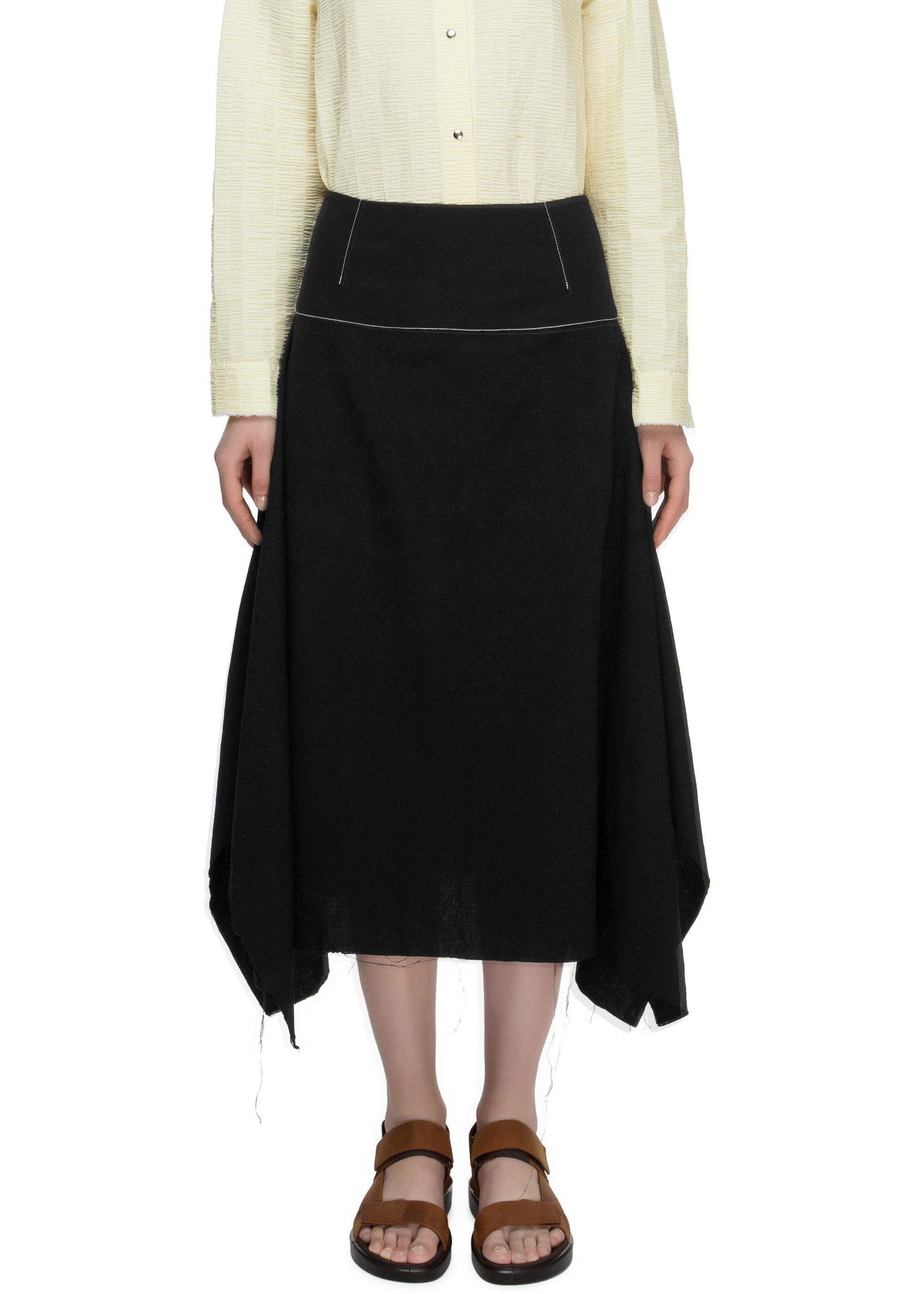 Cotton Skirt with Folds