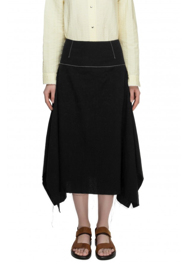 фотография Outlet Cotton Skirt with Folds 0