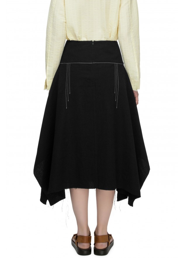 фотография Outlet Cotton Skirt with Folds 2