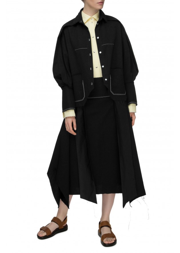 фотография Outlet Cotton Skirt with Folds 5