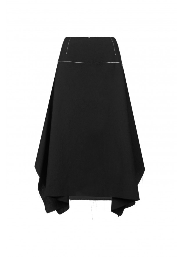 фотография Outlet Cotton Skirt with Folds 1